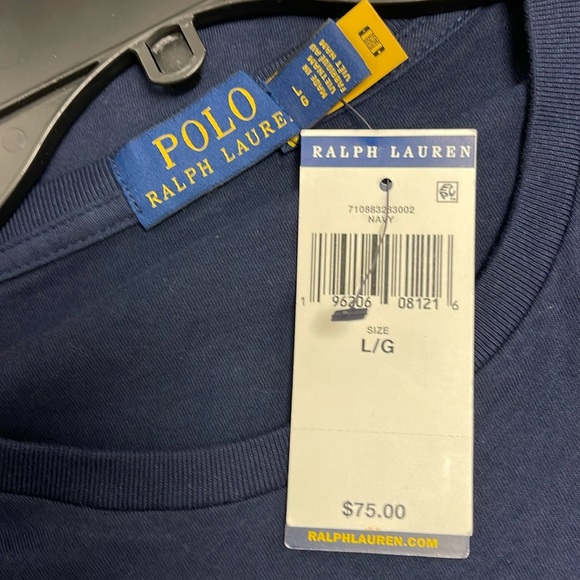 POLO Ralph Lauren Polo Men Varsity Big P Navy T-Shirt Long Sleeve Tee NWT Large - Picture 3 of 12